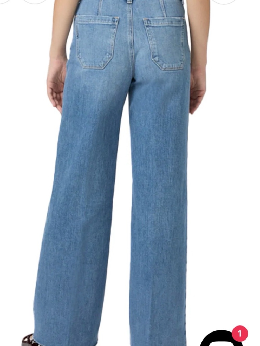 PAIGE Light Blue High-Rise Wide-Leg Jeans - Picture 2 of 5
